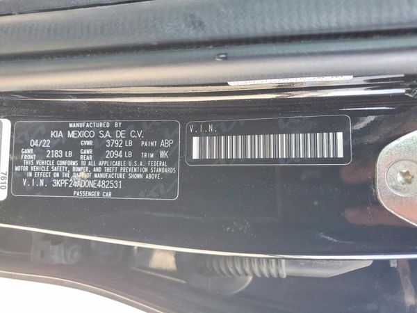 2022 KIA FORTE FE, LXS