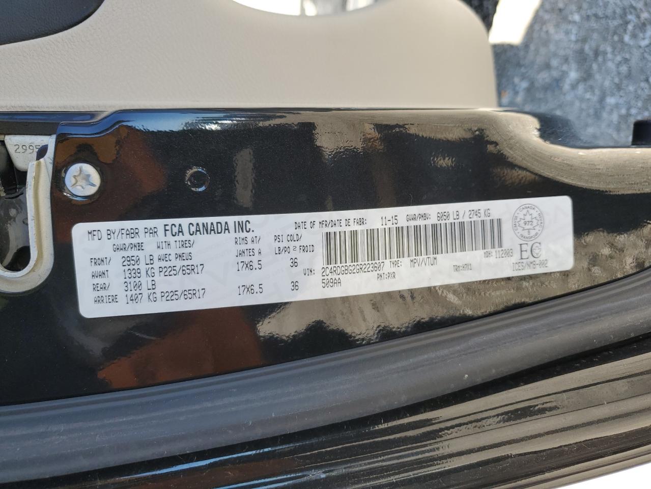 2016 DODGE GRAND CARAVAN SE