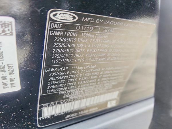 2019 LAND ROVER RANGE ROVER SPORT HSE