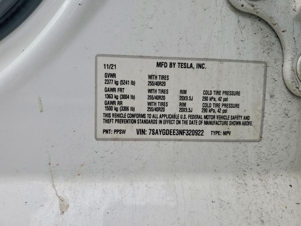 2022 TESLA MODEL Y