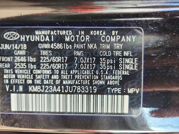 2018 HYUNDAI TUCSON SE Standard