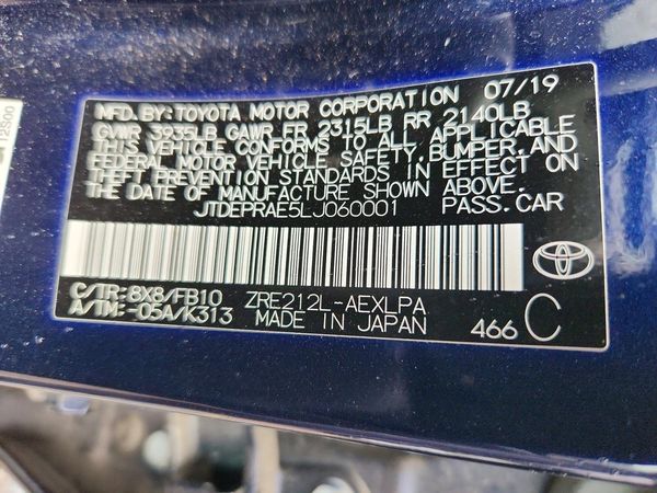 2020 TOYOTA COROLLA LE