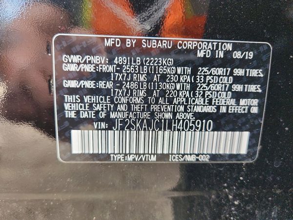 2020 SUBARU FORESTER Prm+ES+KA