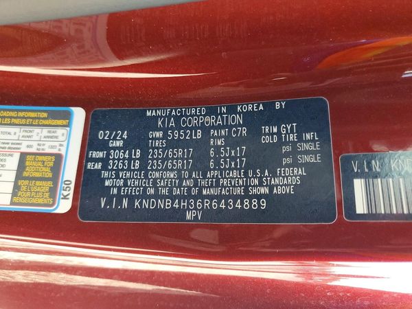 2024 KIA CARNIVAL LX, LX Seat Package