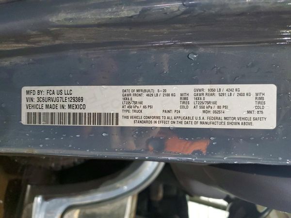 2020 RAM PROMASTER 3500 VF