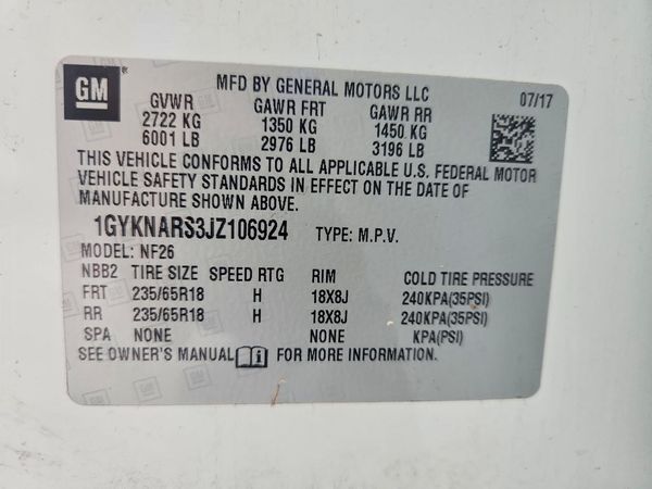 2018 CADILLAC XT5