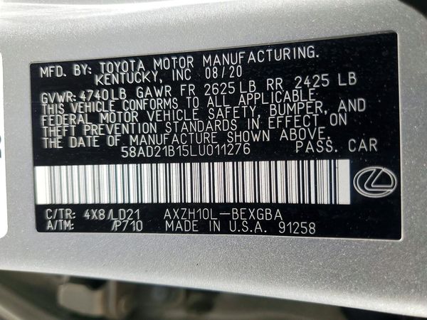 2020 LEXUS ES
