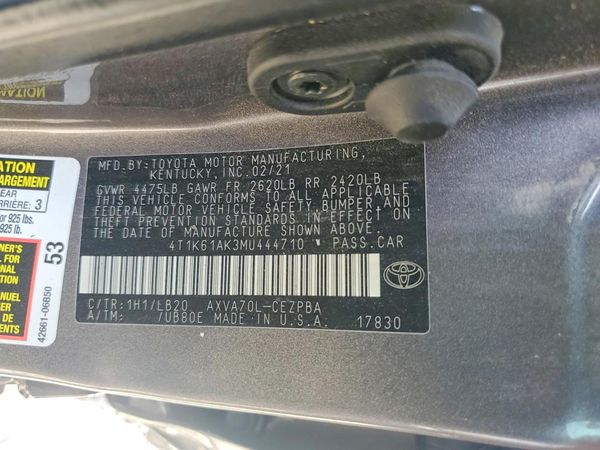 2021 TOYOTA CAMRY