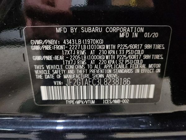 2020 SUBARU CROSSTREK Premium+ES+BSD