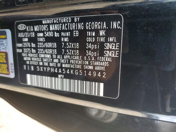2019 KIA SORENTO EX, EX Sport
