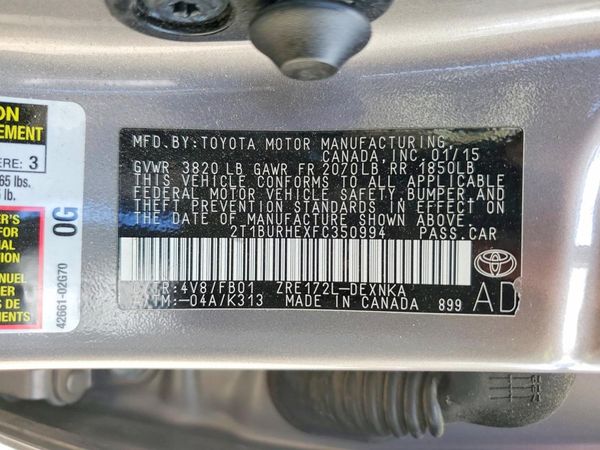 2015 TOYOTA COROLLA