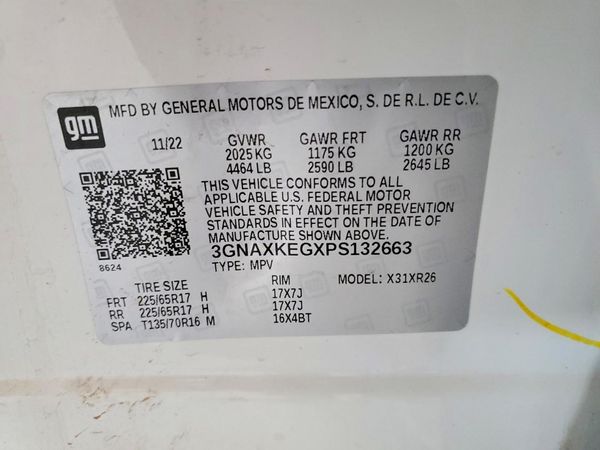 2023 CHEVROLET EQUINOX LT (1LT) — VINS