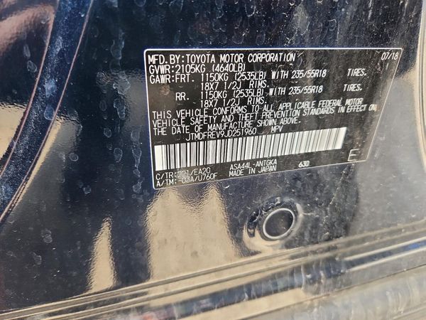 2018 TOYOTA RAV4 Ltd/Platinum — VINS