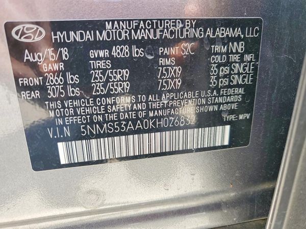 2019 HYUNDAI SANTA FE Limited, Ultimate
