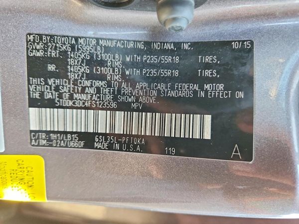 2015 TOYOTA SIENNA