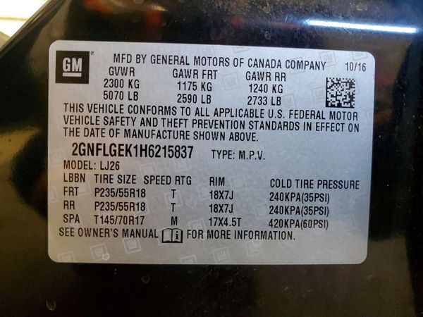 2017 CHEVROLET EQUINOX Premier — VINS