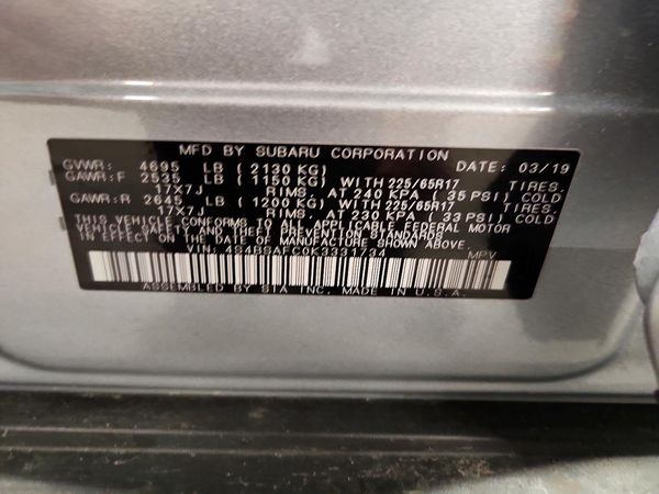 2019 SUBARU OUTBACK