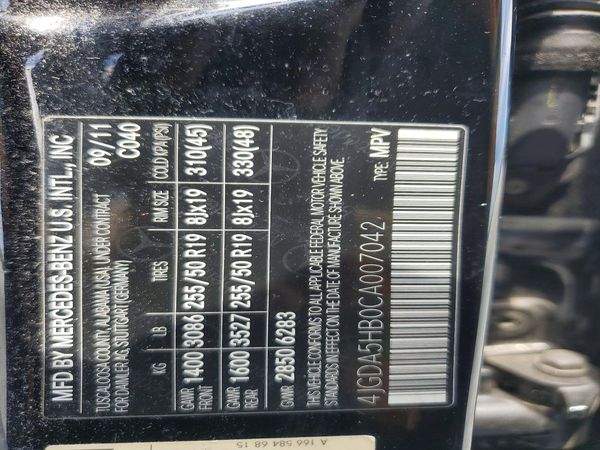 2012 MERCEDES-BENZ ML ML350 4-MATIC