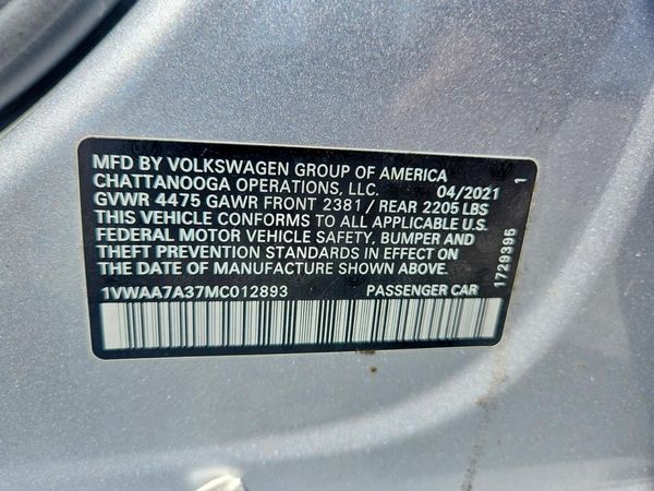 2021 VOLKSWAGEN PASSAT