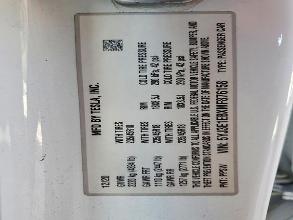 2021 TESLA MODEL 3