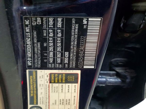 2012 MERCEDES-BENZ ML ML350 4-MATIC