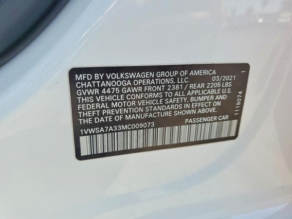 2021 VOLKSWAGEN PASSAT SE