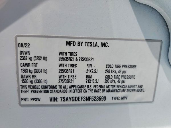 2022 TESLA MODEL Y