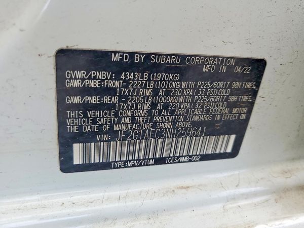 2022 SUBARU CROSSTREK Premium
