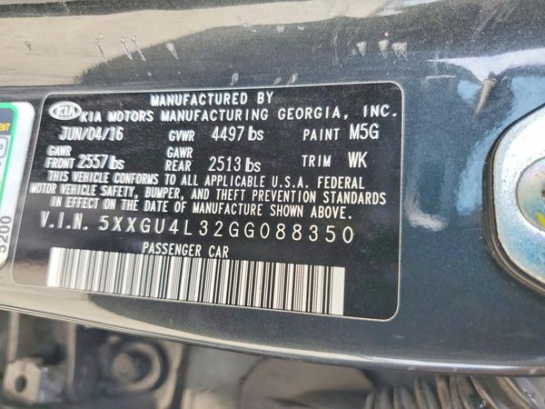 2016 KIA OPTIMA GLS, JSL