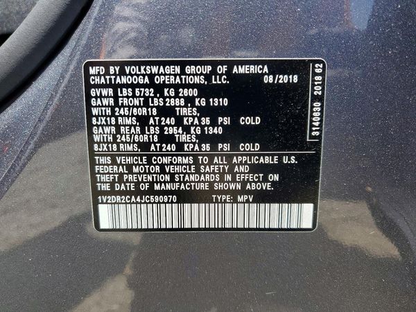 2018 VOLKSWAGEN ATLAS SE