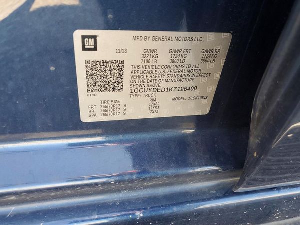 2019 CHEVROLET SILVERADO LT — VINS
