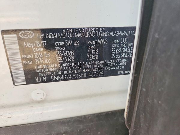 2022 HYUNDAI SANTA FE SEL