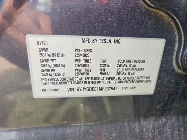 2021 TESLA MODEL Y