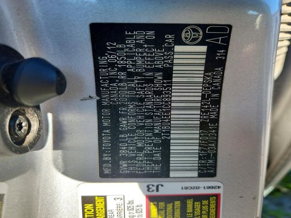 2012 TOYOTA COROLLA