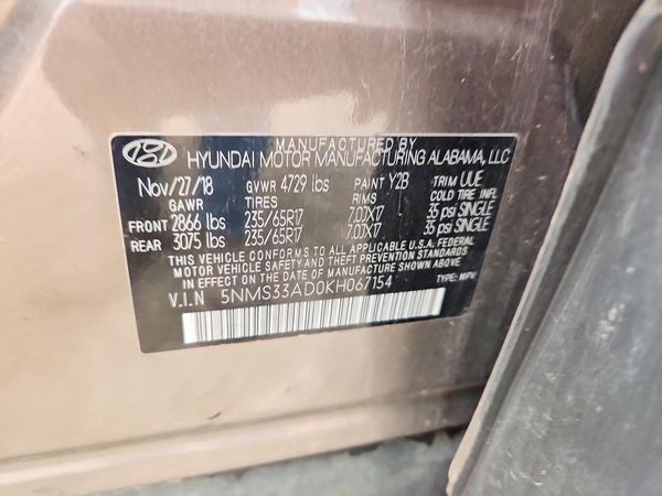 2019 HYUNDAI SANTA FE SEL, SEL Plus