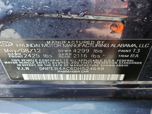 2013 HYUNDAI SONATA