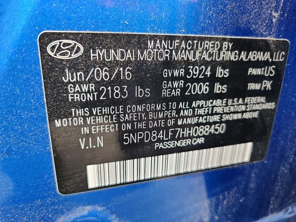 2017 HYUNDAI ELANTRA