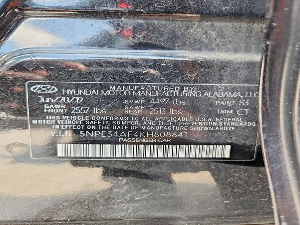 2019 HYUNDAI SONATA