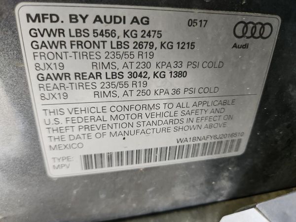 2018 AUDI Q5 quattro Premium Plus — VINS