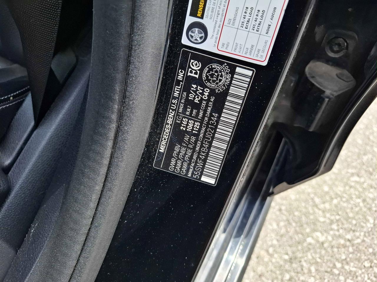 2015 MERCEDES-BENZ C 4-MATIC