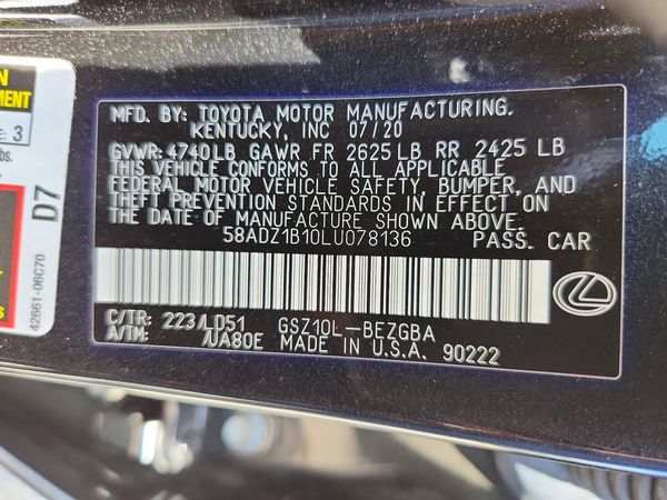 2020 LEXUS ES