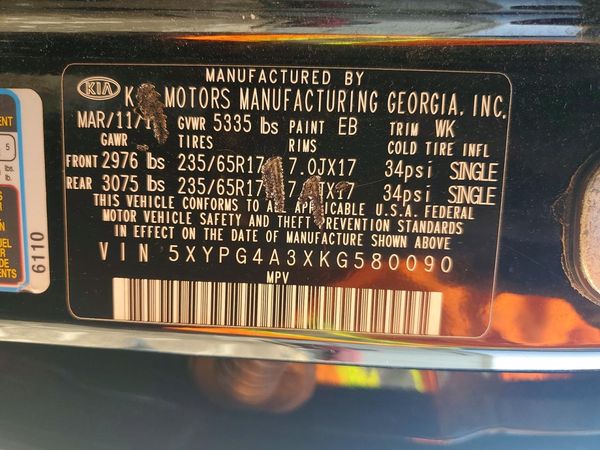 2019 KIA SORENTO L, LX, S