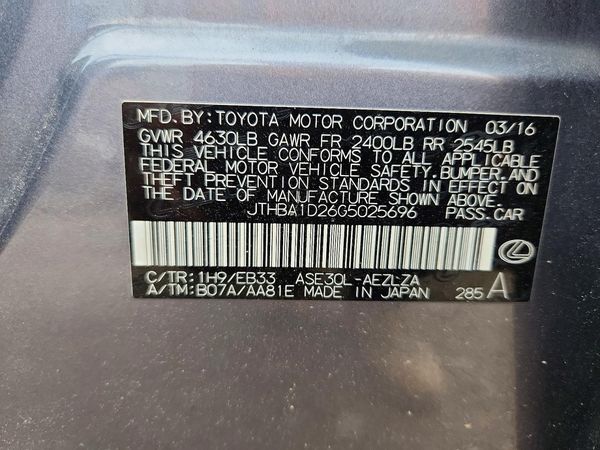 2016 LEXUS IS 200t