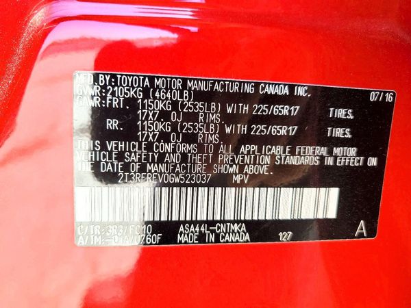 2016 TOYOTA RAV4 XLE (M Grade)