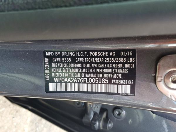 2015 PORSCHE PANAMERA Base (2WD), 4 (4WD) — VINS