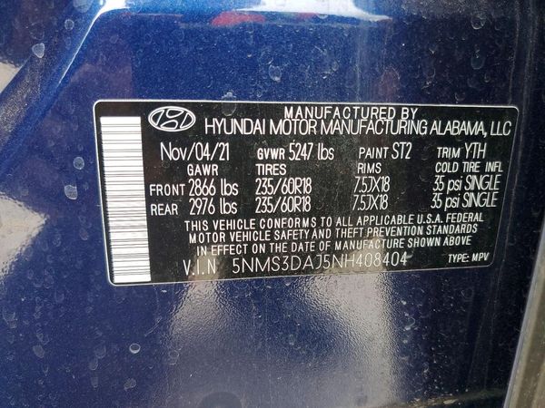 2022 HYUNDAI SANTA FE SEL w/ Premium Pkg