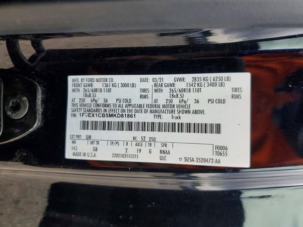 2021 FORD F150