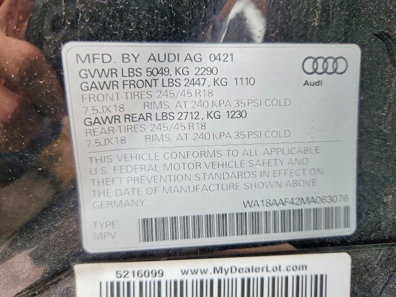 2021 AUDI A4 quattro Premium Plus