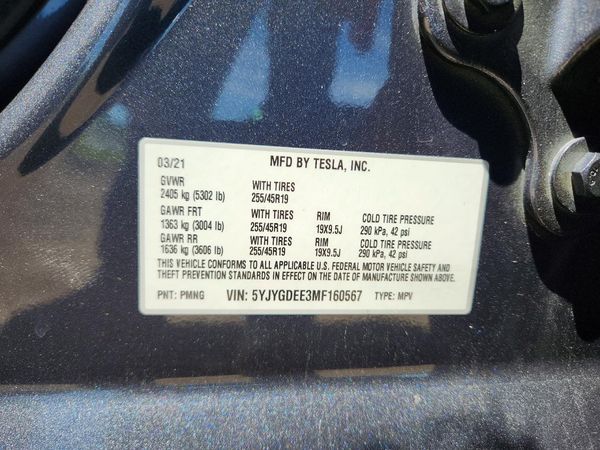 2021 TESLA MODEL Y