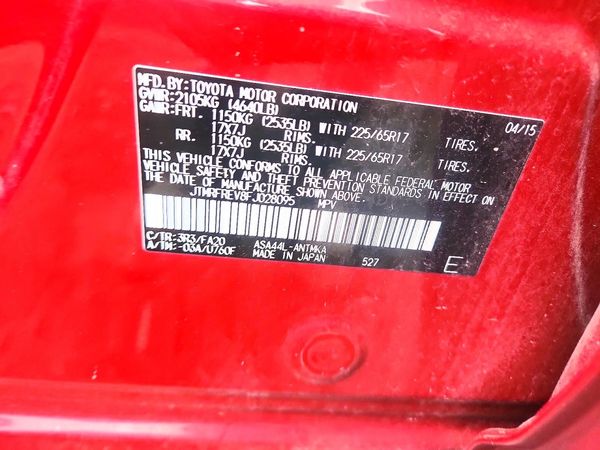 2015 TOYOTA RAV4 XLE (M Grade)